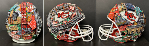 Charles Fazzino 3D Art Charles Fazzino 3D Art Kansas City Chiefs Helmet (Full Size)